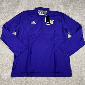 Adidas Washington Huskies 1/2 Zip‎ Jacket Men's Medium Purple AEROREADY NWT